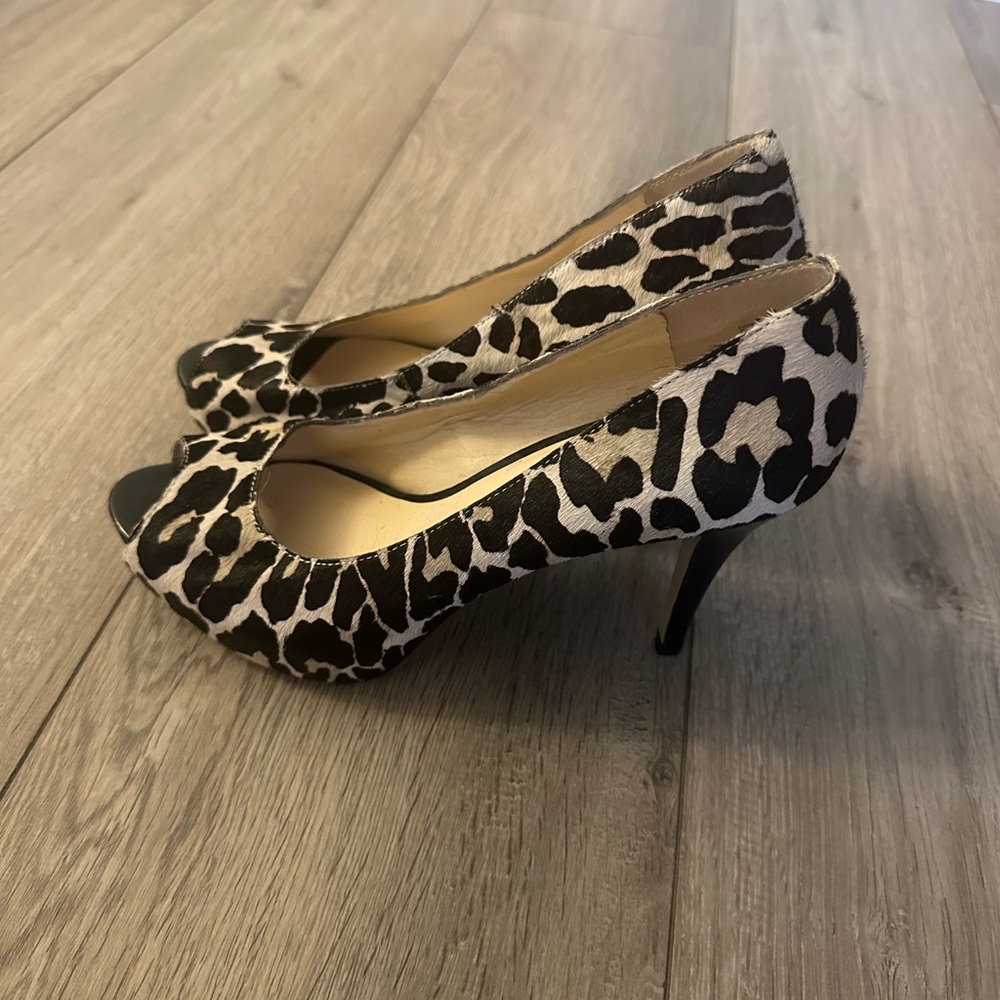 Nine West Black and White Animal Print Heels